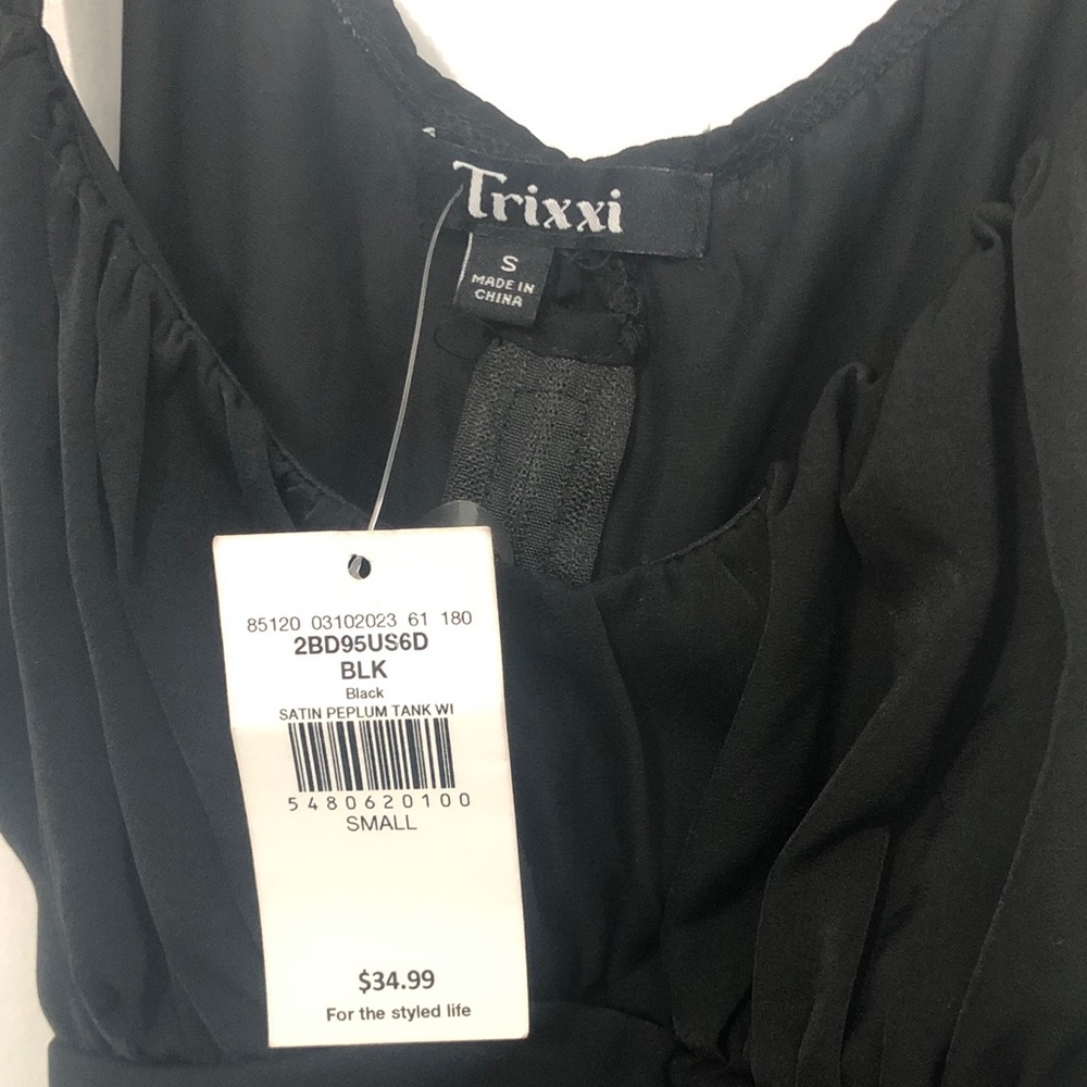 Trixxi Black Sleeveless Blouse with Tie Straps - Picture 2 of 7